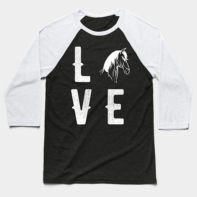 Love Horses Baseball T-Shirt by captainmood